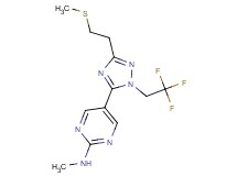 N-methyl-5-[3-[2-(methylthio)ethyl]-1-(2,2,2-trifluoroethyl)-1H-1,2,4-triazol-5-yl]pyrimidin-2-amine