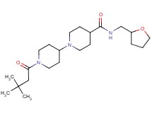 1'-(3,3-dimethylbutanoyl)-N-(tetrahydro-2-furanylmethyl)-1,4'-bipiperidine-4-carboxamide