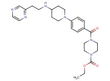 ethyl 4-[4-(4-{[2-(2-pyrazinyl)ethyl]amino}-1-piperidinyl)benzoyl]-1-piperazinecarboxylate