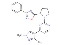 4-(1,3-dimethyl-1H-pyrazol-4-yl)-2-[2-(3-phenyl-1,2,4-oxadiazol-5-yl)pyrrolidin-1-yl]pyrimidine
