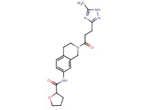 N-{2-[3-(5-methyl-1H-1,2,4-triazol-3-yl)propanoyl]-1,2,3,4-tetrahydroisoquinolin-7-yl}tetrahydrofuran-2-carboxamide
