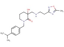 3-hydroxy-1-(4-isopropylbenzyl)-3-({[2-(5-methyl-1,2,4-oxadiazol-3-yl)ethyl]amino}methyl)piperidin-2-one