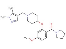 1-[(1,5-dimethyl-1H-pyrazol-4-yl)methyl]-4-[5-methoxy-2-(1-pyrrolidinylcarbonyl)phenoxy]piperidine