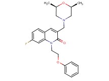 3-{[(2R*,6S*)-2,6-dimethyl-4-morpholinyl]methyl}-7-fluoro-1-(2-phenoxyethyl)-2(1H)-quinolinone