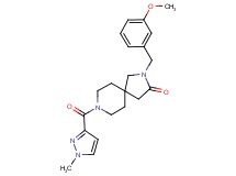 2-(3-methoxybenzyl)-8-[(1-methyl-1H-pyrazol-3-yl)carbonyl]-2,8-diazaspiro[4.5]decan-3-one