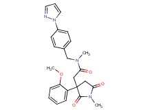 2-[3-(2-methoxyphenyl)-1-methyl-2,5-dioxo-3-pyrrolidinyl]-N-methyl-N-[4-(1H-pyrazol-1-yl)benzyl]acetamide