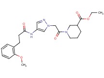 ethyl 1-[(4-{[3-(2-methoxyphenyl)propanoyl]amino}-1H-pyrazol-1-yl)acetyl]-3-piperidinecarboxylate