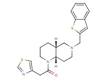 (4aR*,8aS*)-6-(1-benzothien-2-ylmethyl)-1-(1,3-thiazol-4-ylacetyl)decahydro-1,6-naphthyridine