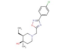(3S*,4R*)-1-{[3-(4-chlorophenyl)-1,2,4-oxadiazol-5-yl]methyl}-3-ethyl-4-methylpiperidin-4-ol