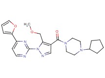 2-[4-[(4-cyclopentyl-1-piperazinyl)carbonyl]-5-(methoxymethyl)-1H-pyrazol-1-yl]-4-(2-furyl)pyrimidine