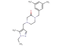1-(3,5-dimethylbenzyl)-4-[(1-ethyl-5-methyl-1H-pyrazol-4-yl)methyl]-2-piperazinone