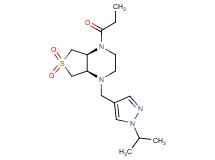 (4aS*,7aR*)-1-[(1-isopropyl-1H-pyrazol-4-yl)methyl]-4-propionyloctahydrothieno[3,4-b]pyrazine 6,6-dioxide