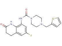 N-(6-fluoro-2-oxo-1,2,3,4-tetrahydroquinolin-8-yl)-4-(2-thienylmethyl)piperazine-1-carboxamide