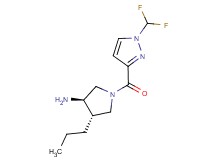(3R*,4S*)-1-{[1-(difluoromethyl)-1H-pyrazol-3-yl]carbonyl}-4-propylpyrrolidin-3-amine