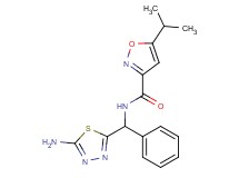 N-[(5-amino-1,3,4-thiadiazol-2-yl)(phenyl)methyl]-5-isopropyl-3-isoxazolecarboxamide