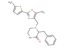 3-benzyl-4-{[5-methyl-2-(5-methyl-2-thienyl)-1,3-oxazol-4-yl]methyl}-2-piperazinone