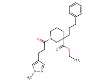 ethyl 1-[3-(1-methyl-1H-pyrazol-4-yl)propanoyl]-3-(3-phenylpropyl)-3-piperidinecarboxylate