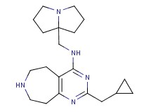 2-(cyclopropylmethyl)-N-(tetrahydro-1H-pyrrolizin-7a(5H)-ylmethyl)-6,7,8,9-tetrahydro-5H-pyrimido[4,5-d]azepin-4-amine dihydrochloride