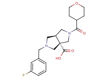(3aS*,6aS*)-2-(3-fluorobenzyl)-5-(tetrahydro-2H-pyran-4-ylcarbonyl)hexahydropyrrolo[3,4-c]pyrrole-3a(1H)-carboxylic acid