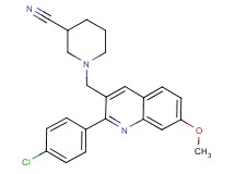 1-{[2-(4-chlorophenyl)-7-methoxy-3-quinolinyl]methyl}-3-piperidinecarbonitrile