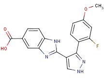 2-[3-(2-fluoro-4-methoxyphenyl)-1H-pyrazol-4-yl]-1H-benzimidazole-5-carboxylic acid