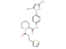 N-[4-(3,5-dimethyl-1H-pyrazol-1-yl)phenyl]-1-[3-(2-thienyl)propanoyl]-2-piperidinecarboxamide