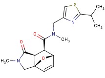 (1R*,5S*,6R*,7S*)-N-[(2-isopropyl-1,3-thiazol-4-yl)methyl]-N,3-dimethyl-4-oxo-10-oxa-3-azatricyclo[5.2.1.0~1,5~]dec-8-ene-6-carboxamide