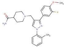 1-{[3-(3-fluoro-4-methoxyphenyl)-1-(2-methylphenyl)-1H-pyrazol-4-yl]methyl}-4-piperidinecarboxamide