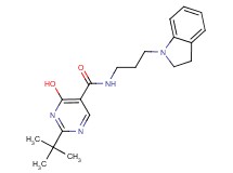 2-tert-butyl-N-[3-(2,3-dihydro-1H-indol-1-yl)propyl]-4-hydroxypyrimidine-5-carboxamide