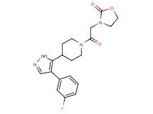 3-(2-{4-[4-(3-fluorophenyl)-1H-pyrazol-5-yl]piperidin-1-yl}-2-oxoethyl)-1,3-oxazolidin-2-one