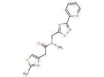 N-methyl-2-(2-methyl-1,3-thiazol-4-yl)-N-{[3-(2-pyridinyl)-1,2,4-oxadiazol-5-yl]methyl}acetamide