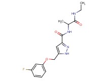 N-[2-(ethylamino)-1-methyl-2-oxoethyl]-5-[(3-fluorophenoxy)methyl]-1H-pyrazole-3-carboxamide