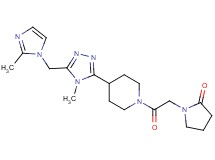 1-[2-(4-{4-methyl-5-[(2-methyl-1H-imidazol-1-yl)methyl]-4H-1,2,4-triazol-3-yl}piperidin-1-yl)-2-oxoethyl]pyrrolidin-2-one