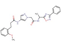3-(2-methoxyphenyl)-N-[1-(2-oxo-2-{[1-(3-phenyl-1,2,4-oxadiazol-5-yl)ethyl]amino}ethyl)-1H-pyrazol-4-yl]propanamide