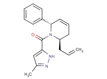 (2R*,6S*)-2-allyl-1-[(3-methyl-1H-pyrazol-5-yl)carbonyl]-6-phenyl-1,2,3,6-tetrahydropyridine