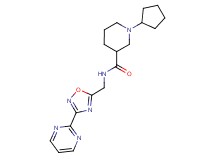1-cyclopentyl-N-{[3-(2-pyrimidinyl)-1,2,4-oxadiazol-5-yl]methyl}-3-piperidinecarboxamide