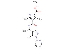 ethyl 3,5-dimethyl-4-[({1-[5-methyl-1-(2-pyridinyl)-1H-pyrazol-4-yl]ethyl}amino)carbonyl]-1H-pyrrole-2-carboxylate