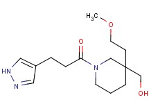 {3-(2-methoxyethyl)-1-[3-(1H-pyrazol-4-yl)propanoyl]-3-piperidinyl}methanol