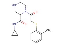 N-cyclopropyl-1-{[(2-methylphenyl)thio]acetyl}-2-piperazinecarboxamide