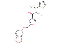 2-[(1,3-benzodioxol-5-yloxy)methyl]-N-methyl-N-[1-(2-thienyl)ethyl]-1,3-oxazole-4-carboxamide