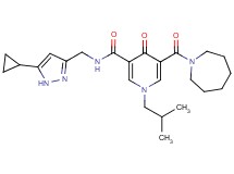 5-(1-azepanylcarbonyl)-N-[(5-cyclopropyl-1H-pyrazol-3-yl)methyl]-1-isobutyl-4-oxo-1,4-dihydro-3-pyridinecarboxamide