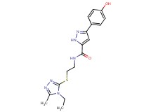 N-{2-[(4-ethyl-5-methyl-4H-1,2,4-triazol-3-yl)thio]ethyl}-3-(4-hydroxyphenyl)-1H-pyrazole-5-carboxamide