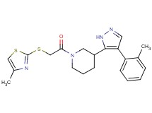 3-[4-(2-methylphenyl)-1H-pyrazol-5-yl]-1-{[(4-methyl-1,3-thiazol-2-yl)thio]acetyl}piperidine