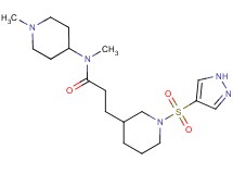 N-methyl-N-(1-methylpiperidin-4-yl)-3-[1-(1H-pyrazol-4-ylsulfonyl)piperidin-3-yl]propanamide