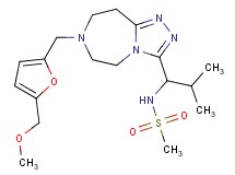 N-[1-(7-{[5-(methoxymethyl)-2-furyl]methyl}-6,7,8,9-tetrahydro-5H-[1,2,4]triazolo[4,3-d][1,4]diazepin-3-yl)-2-methylpropyl]methanesulfonamide