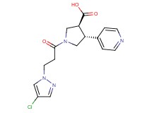 (3S*,4R*)-1-[3-(4-chloro-1H-pyrazol-1-yl)propanoyl]-4-pyridin-4-ylpyrrolidine-3-carboxylic acid