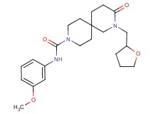 N-(3-methoxyphenyl)-3-oxo-2-(tetrahydrofuran-2-ylmethyl)-2,9-diazaspiro[5.5]undecane-9-carboxamide