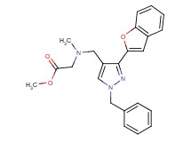 methyl N-{[3-(1-benzofuran-2-yl)-1-benzyl-1H-pyrazol-4-yl]methyl}-N-methylglycinate