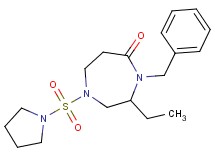 4-benzyl-3-ethyl-1-(pyrrolidin-1-ylsulfonyl)-1,4-diazepan-5-one
