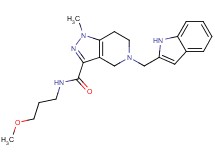 5-(1H-indol-2-ylmethyl)-N-(3-methoxypropyl)-1-methyl-4,5,6,7-tetrahydro-1H-pyrazolo[4,3-c]pyridine-3-carboxamide